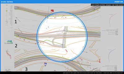 סימנים מחזירי אור בעקומות, מחלפים ומקטעי סכנה